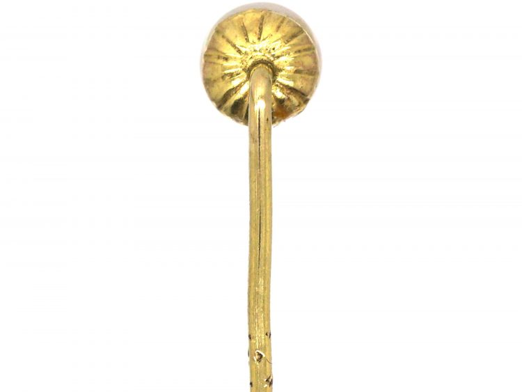 Edwardian Tie Pin set with a Natural Pearl