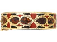 Victorian 15ct Gold Bangle set with Scottish Agates