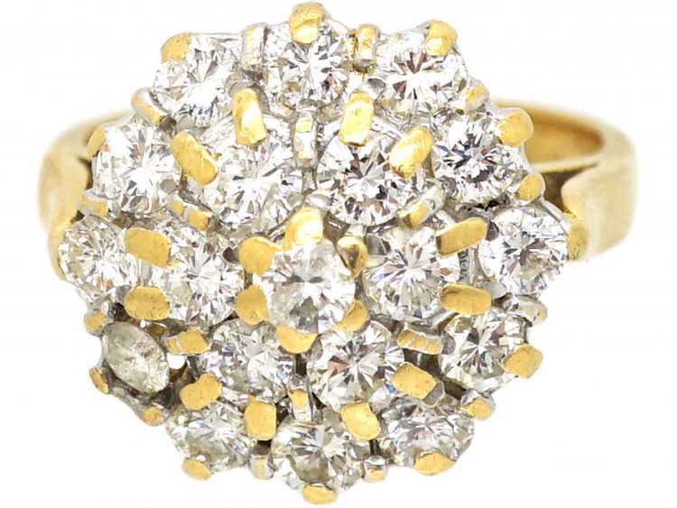 18ct Gold, Diamond Cluster Ring