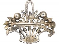 Edwardian Silver, Marcasite & Paste Giardinetti Brooch