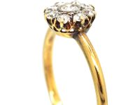 Edwardian 18ct Gold Diamond Daisy Cluster Ring