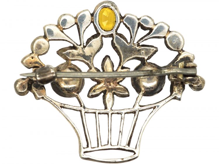 Edwardian Silver & Paste Giardinetti Brooch