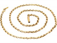 Victorian 9ct Gold Faceted Chain with Barrel Clasp