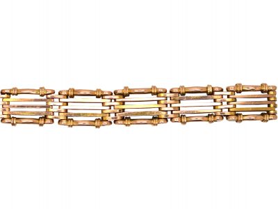 Edwardian 9ct Gold Gate Bracelet with Padlock