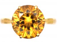 Art Deco 18ct Gold, Orange Zircon Ring