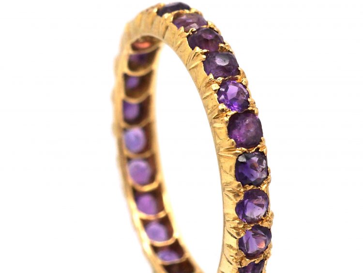 Victorian 18ct Gold Eternity Ring set with Amethysts