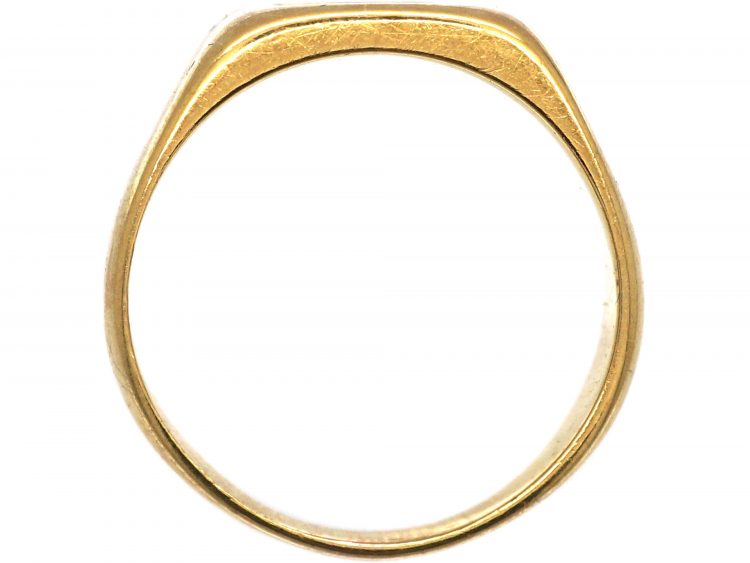 Early 20th Century Belgian 18ct Gold Signet Ring with Intaglio of Weeping Hearts & Spades