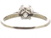 Art Deco Platinum & Diamond Solitaire Ring with Diamond Set Shoulders