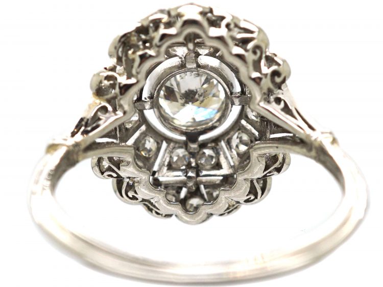 Art Deco Platinum & Diamond Ornate Ring