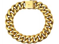 Mid 20th Century 9ct Gold Chunky Curb Bracelet