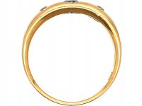 Victorian 18ct Gold Sapphire & Diamond Gypsy Ring