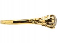 Victorian 18ct Gold Carved Half Hoop Ring set with Three Diamonds