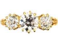 Victorian 18ct Gold Three Stone Diamond Ring