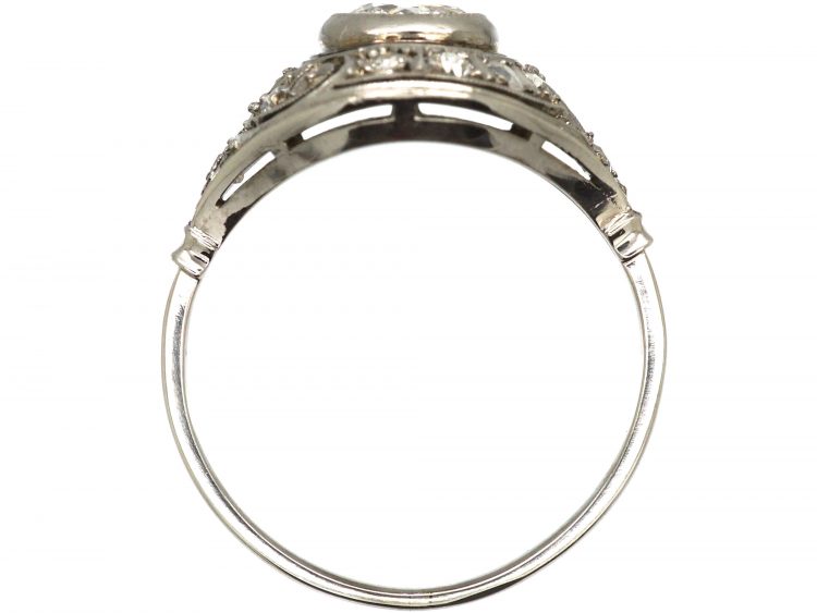Art Deco 18ct White Gold Diamond Cluster Ring