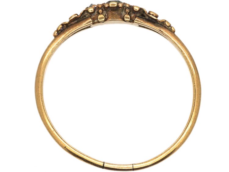 Regency 15ct Gold Foil Backed Chrysolite & Diamond Ring