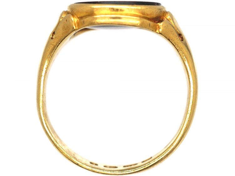 Victorian 18ct Gold Signet Ring set with a Bloodstone by Charles Green