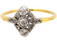 Art Deco 18ct Gold & Platinum, Diamond Ring