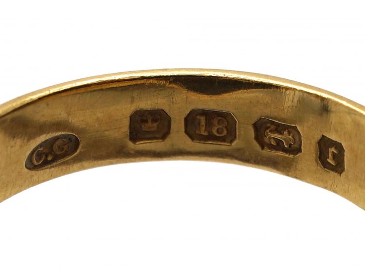 Victorian 18ct Gold Signet Ring set with a Bloodstone by Charles Green