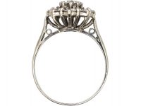 1950s Large Platinum & Diamond Cluster Ring