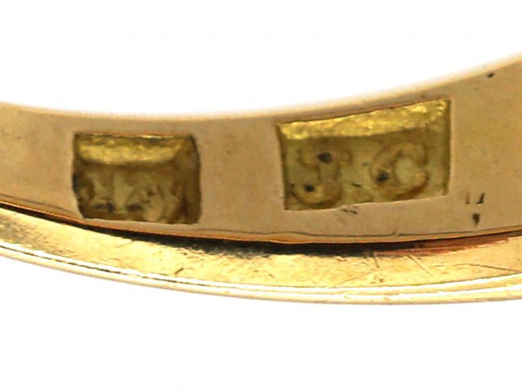 Victorian 18ct Gold Sapphire & Diamond Gypsy Ring