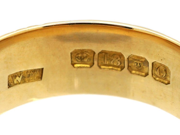 Retro 18ct Gold Wedding Ring with Orange Blossom Design