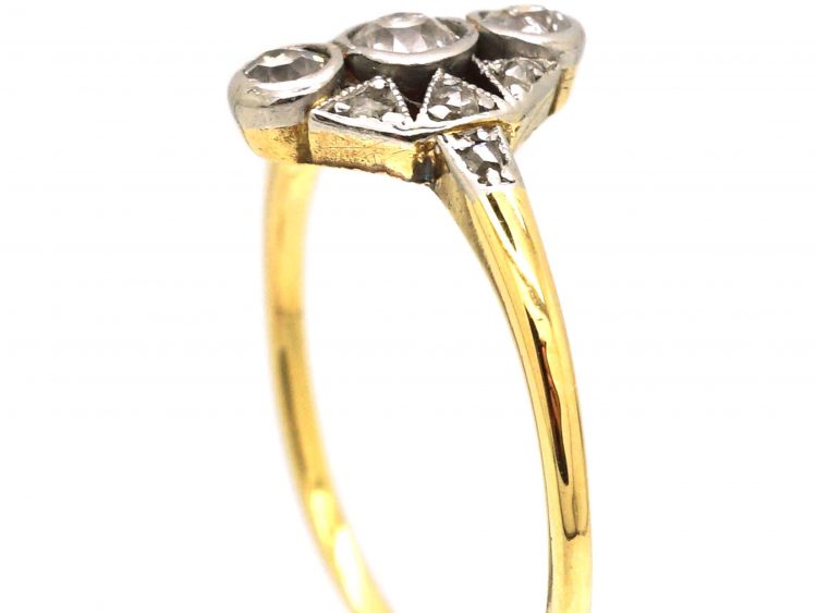 Art Deco 18ct Gold & Platinum, Diamond Ring