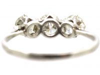 Art Deco Platinum, Three Stone Diamond Ring