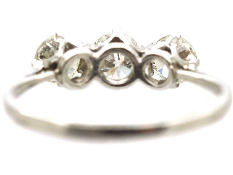 Art Deco Platinum, Three Stone Diamond Ring