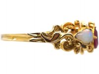 Regency 15ct Gold, Opal & Ruby Ring