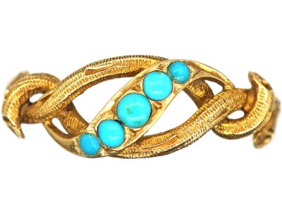 Regency 15ct Gold Twig Ring set with Turquoise