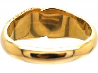 Edwardian 18ct Gold Keeper Ring with Faceted Detail