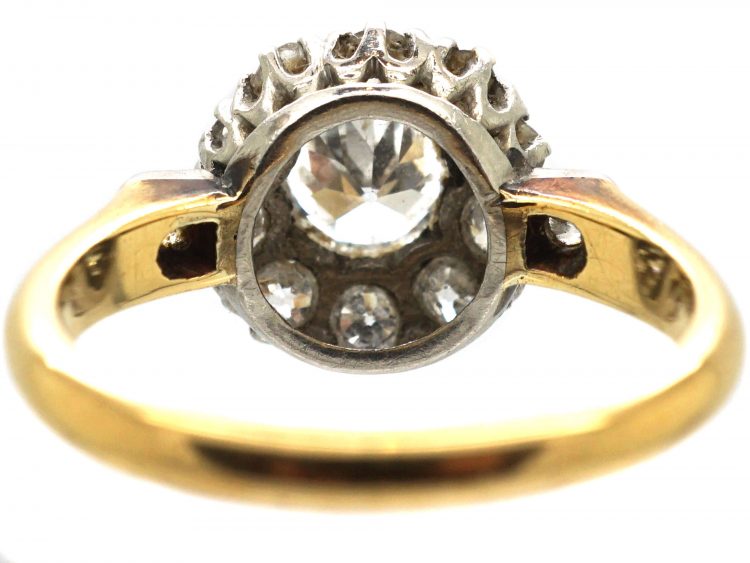 Edwardian 18ct Gold & Platinum, Diamond Cluster Ring