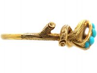 Regency 15ct Gold Twig Ring set with Turquoise