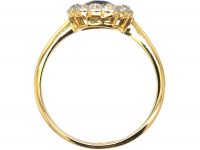Edwardian 18ct Gold & Platinum, Sapphire & Diamond Cluster Ring