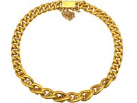 French Belle Epoque 18ct Gold Curb Bracelet set with Turquoise & Natural Pearls