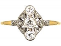 Art Deco 18ct Gold & Platinum, Diamond Ring