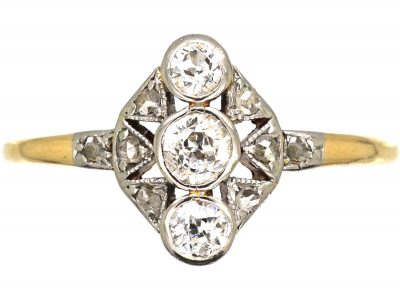 Art Deco 18ct Gold & Platinum, Diamond Ring