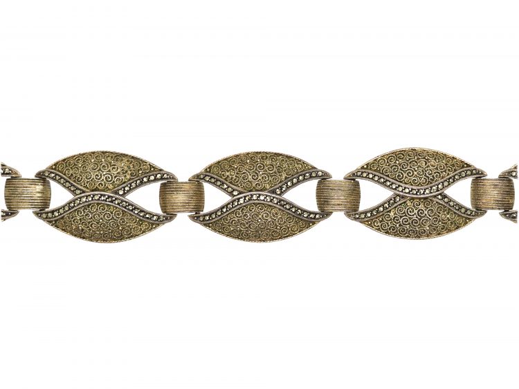 Art Deco Silver & Marcasite Bracelet by Theodor Fahrner