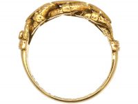 Victorian 18ct Gold Triple Knot Ring set with Three Diamonds