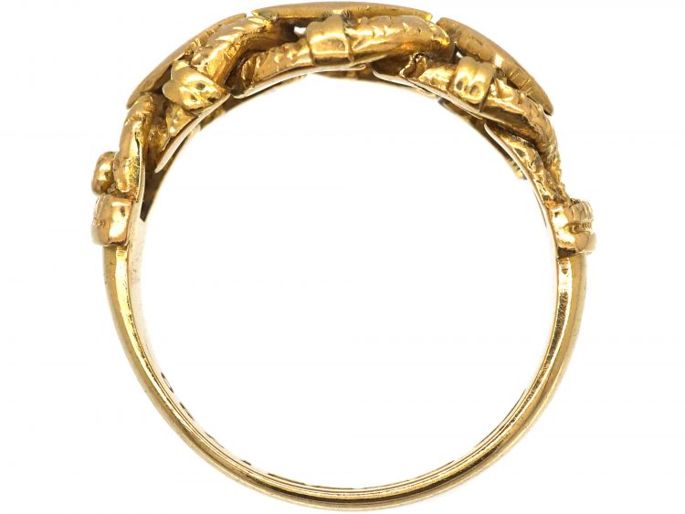 Victorian 18ct Gold Triple Knot Ring set with Three Diamonds