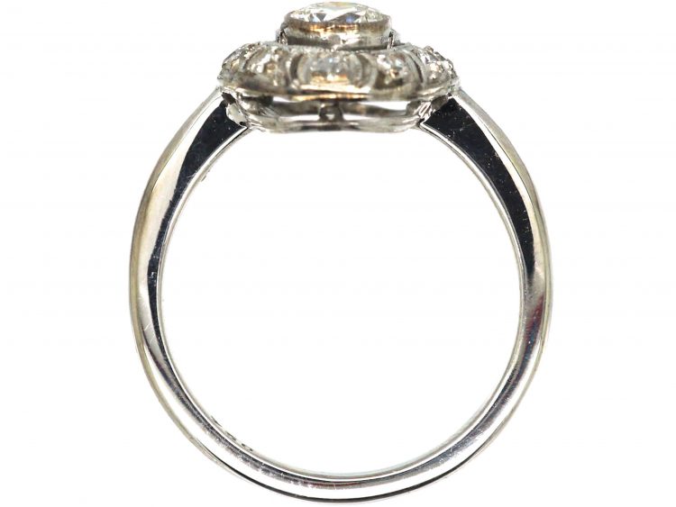 Art Deco Oval Ring set with Diamonds