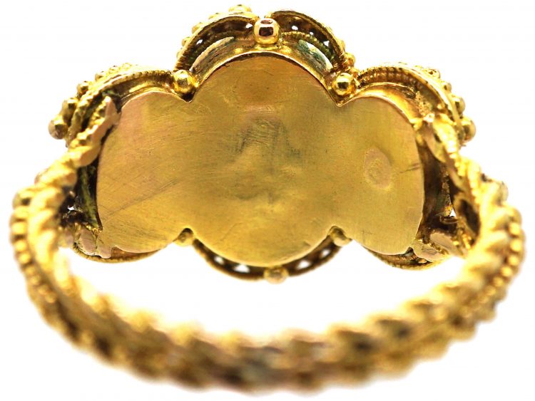 Regency 18ct Gold & Blue & Yellow Paste Ring