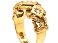 Victorian 18ct Gold Triple Knot Ring set with Three Diamonds