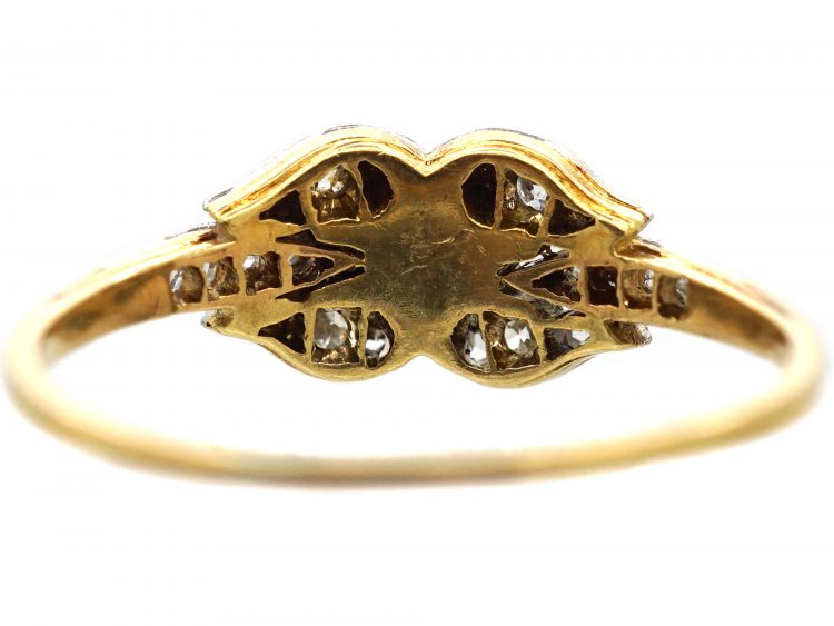 Art Deco Platinum, Ribbon Design Diamond Ring