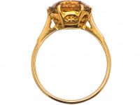 Art Deco 18ct Gold, Orange Zircon Ring
