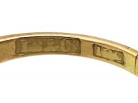 Victorian 18ct Gold, Five Stone Diamond Carved Half Hoop Ring