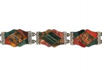 Victorian Scottish Silver & Agate Bracelet with Padlock