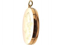 Edwardian 9ct Gold Locket with Swallow & Rose Garland Motif