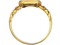 Belgian 19th Century 18ct Gold Signet Ring set with a Bloodstone