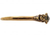 Regency 15ct Gold Foil Backed Chrysolite & Diamond Ring